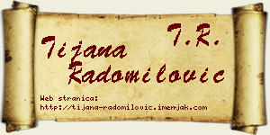 Tijana Radomilović vizit kartica